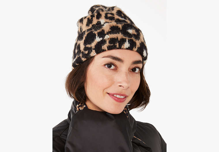 Brushed Leopard Beanie, Maple, Product