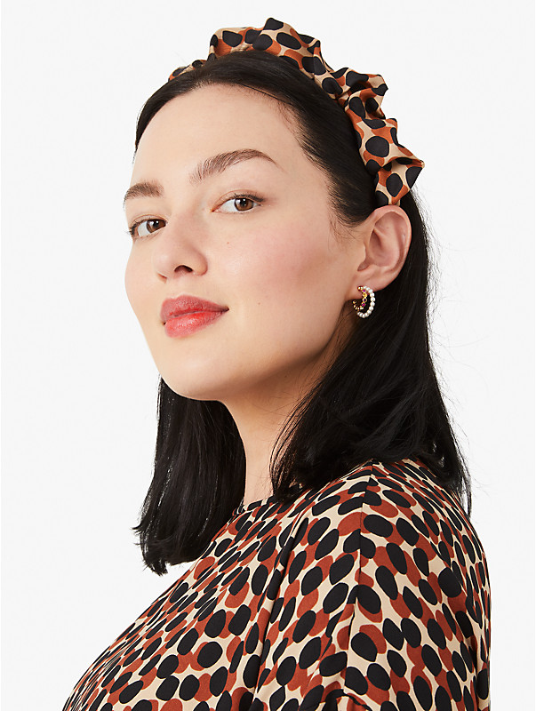 dotty leopard ruched headband, , rr_large