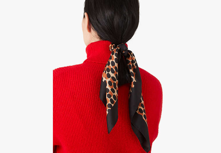 Dotty Leopard Hair Tie & Bandana Set, Silt, Product