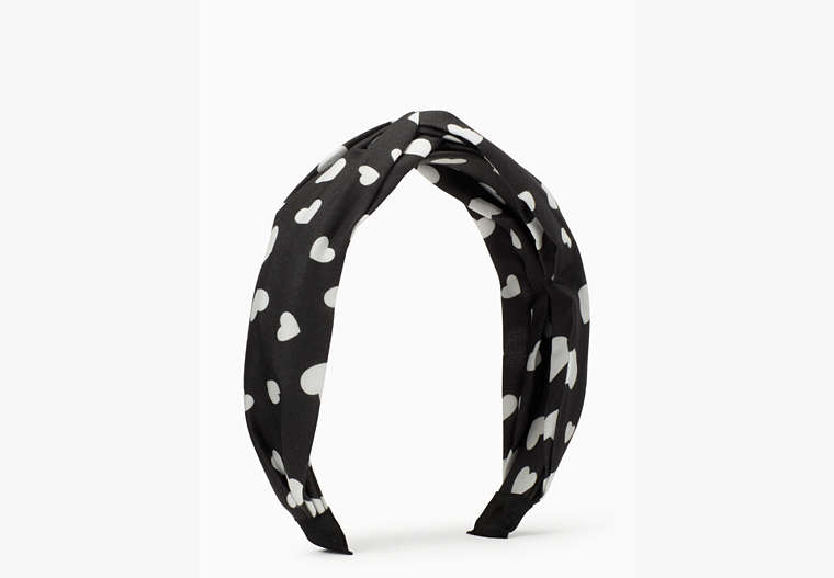 Love Hearts Twisted Headband, Black, Product image number 0