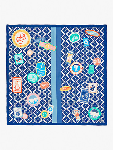 travel stickers silk square scarf, , rr_productgrid