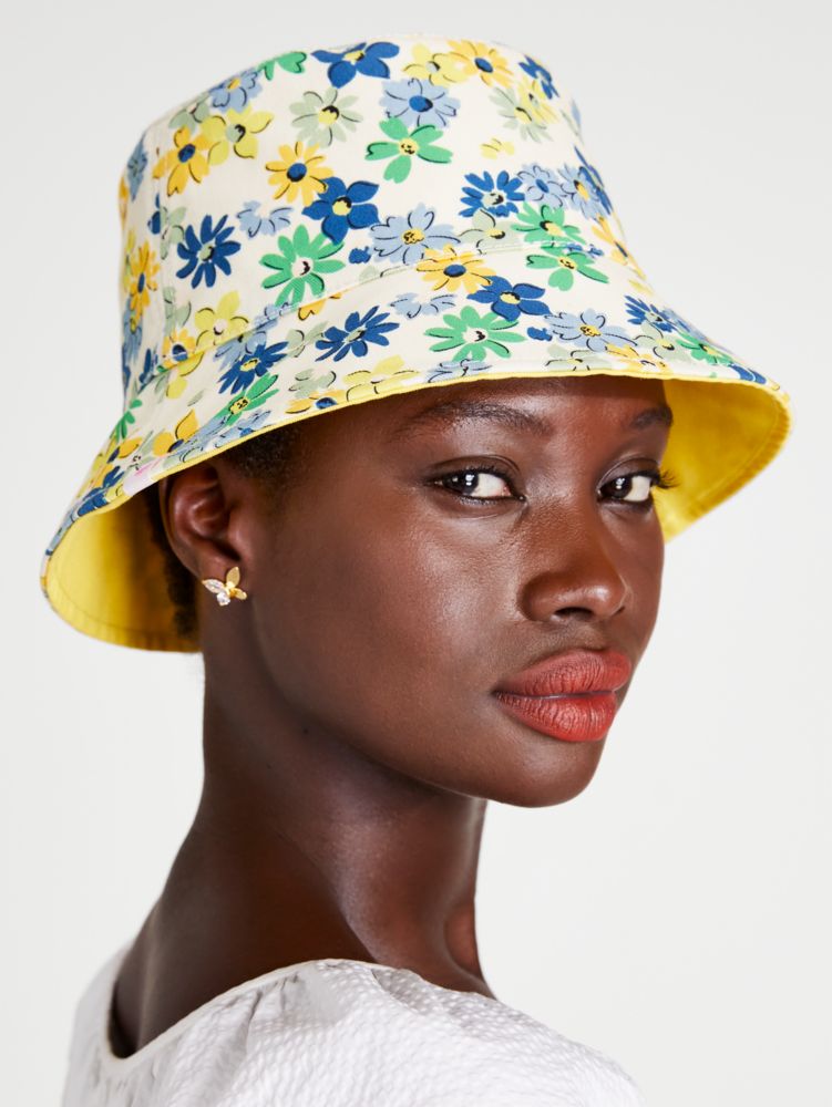 Floral Medley Reversible Bucket Hat, Cream, Product