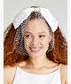 Satin Bow Veiled Headband, Cream, ProductTile