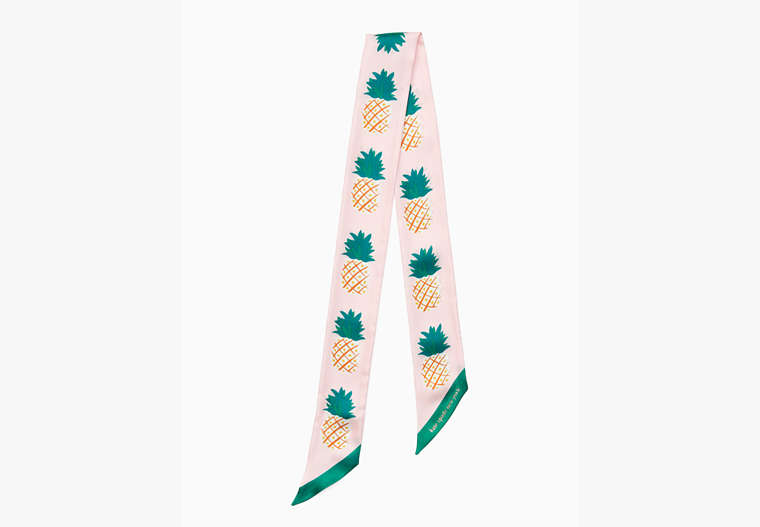 Pineapple Silk Skinny Scarf, Parchment, Product image number 0