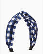 Gingham Twisted Headband, Blazer Blue, Product
