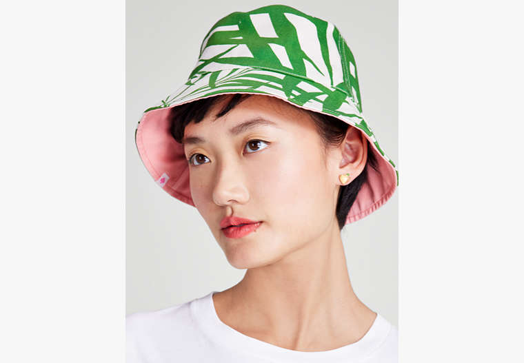 Palm Fronds Reversible Bucket Hat, GRAPEFRUIT, Product image number 0