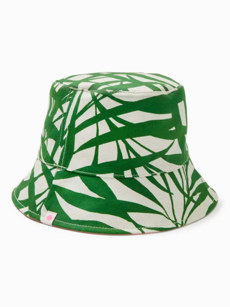 Palm Fronds Reversible Bucket Hat, GRAPEFRUIT, Product