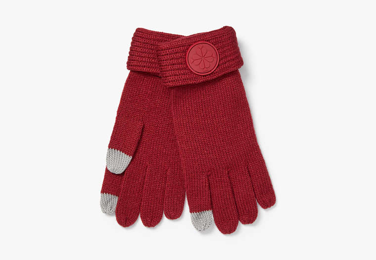 Logo Waffle Tech Gloves, Chai Red, Product image number 0