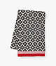 Spade Flower Stripe Knit Scarf, Black, ProductTile