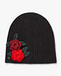 Crochet Rose Beanie, Black, Product