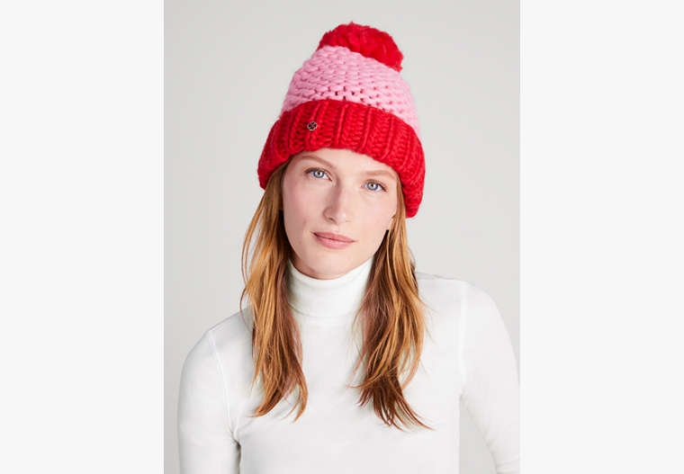 Colorblock Beanie, Pink Multi, Product