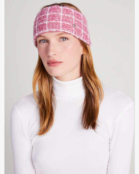 Tweed Headband, Grapefruit, ProductTile
