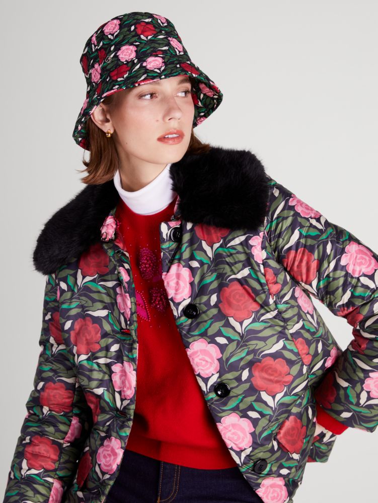 Rose Garden Quilted Nylon Bucket Hat | Kate Spade New York