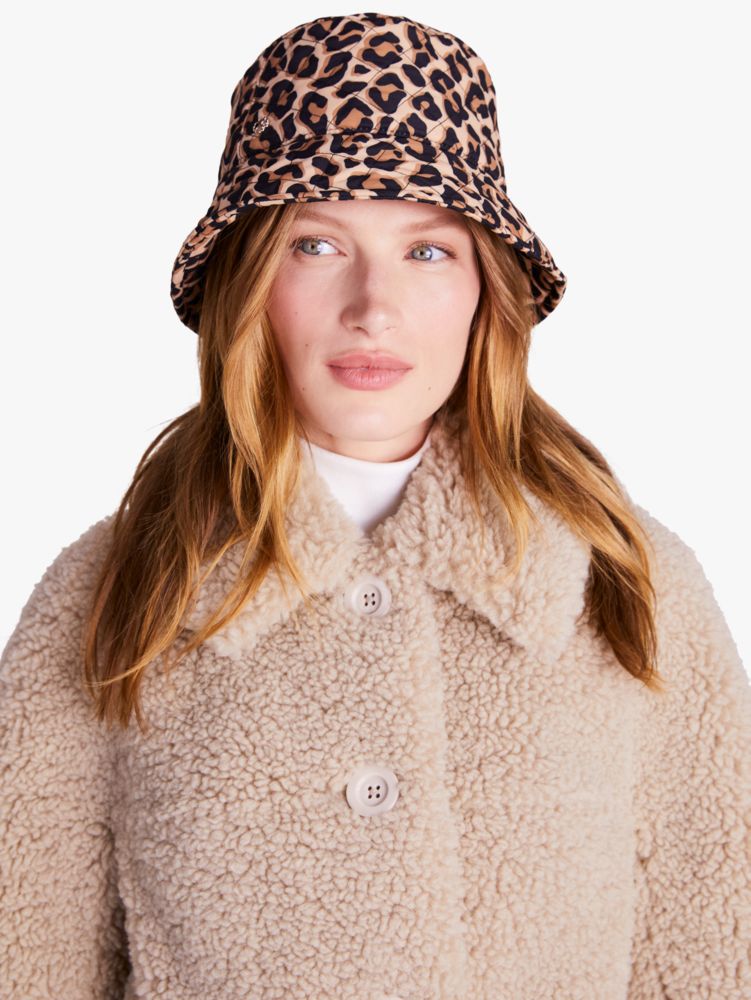 Lovely Leopard Quilted Nylon Bucket Hat | Kate Spade New York