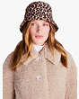 Lovely Leopard Quilted Nylon Bucket Hat, Roasted Cashew, Product