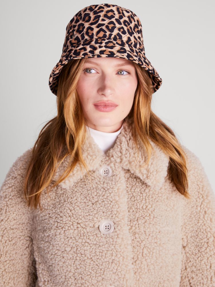 Lovely Leopard Quilted Nylon Bucket Hat | Kate Spade New York
