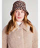 Lovely Leopard Quilted Nylon Bucket Hat, Roasted Cashew, ProductTile