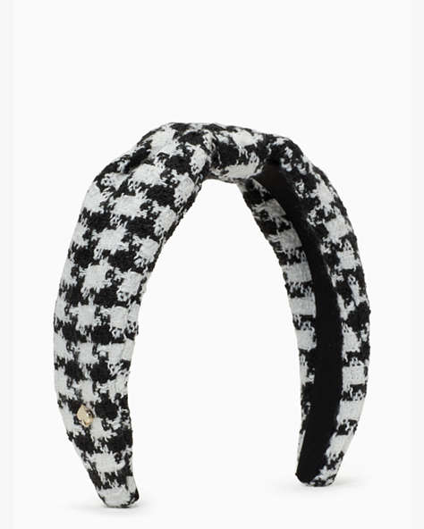 Tweed Sinched Headband, Black, ProductTile