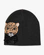 Leopard Critter Beanie, Black, Product