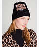 Leopard Critter Beanie, Black, ProductTile