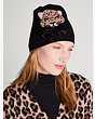 Leopard Critter Beanie, Black, Product
