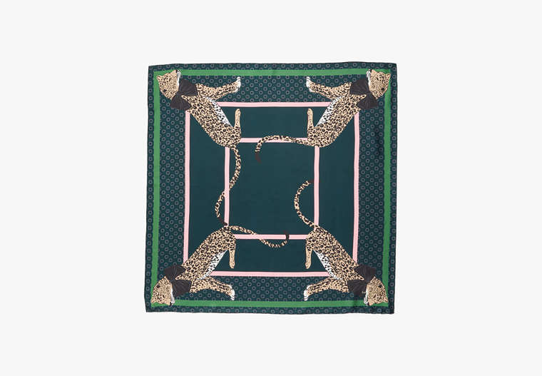 Lady Leopard Silk Square Scarf, Dusty Pickle, Product