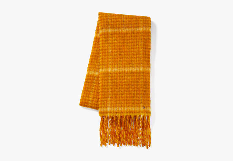 Fiesta Plaid Brushed Scarf, Saffron Yellow, Product