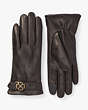 Spade Flower Buckle Tech Gloves, Black, Product