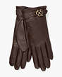 Spade Flower Buckle Tech Gloves, Brown Stone, Product