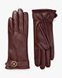 Spade Flower Buckle Tech Gloves, Dark Merlot, Product