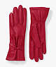 Tassel-Bow Leather Tech Gloves, Wildflower Red, ProductTile