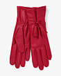 Tassel-Bow Leather Tech Gloves, Wildflower Red, Product