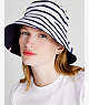 Breton Stripe Reversible Long-brim Bucket Hat, Blazer Blue, ProductTile