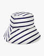 Breton Stripe Reversible Long-brim Bucket Hat, Blazer Blue, Product