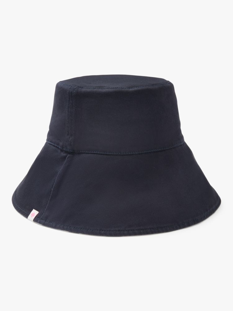 Breton Stripe Reversible Long-brim Bucket Hat, BLZR BLUE, Product