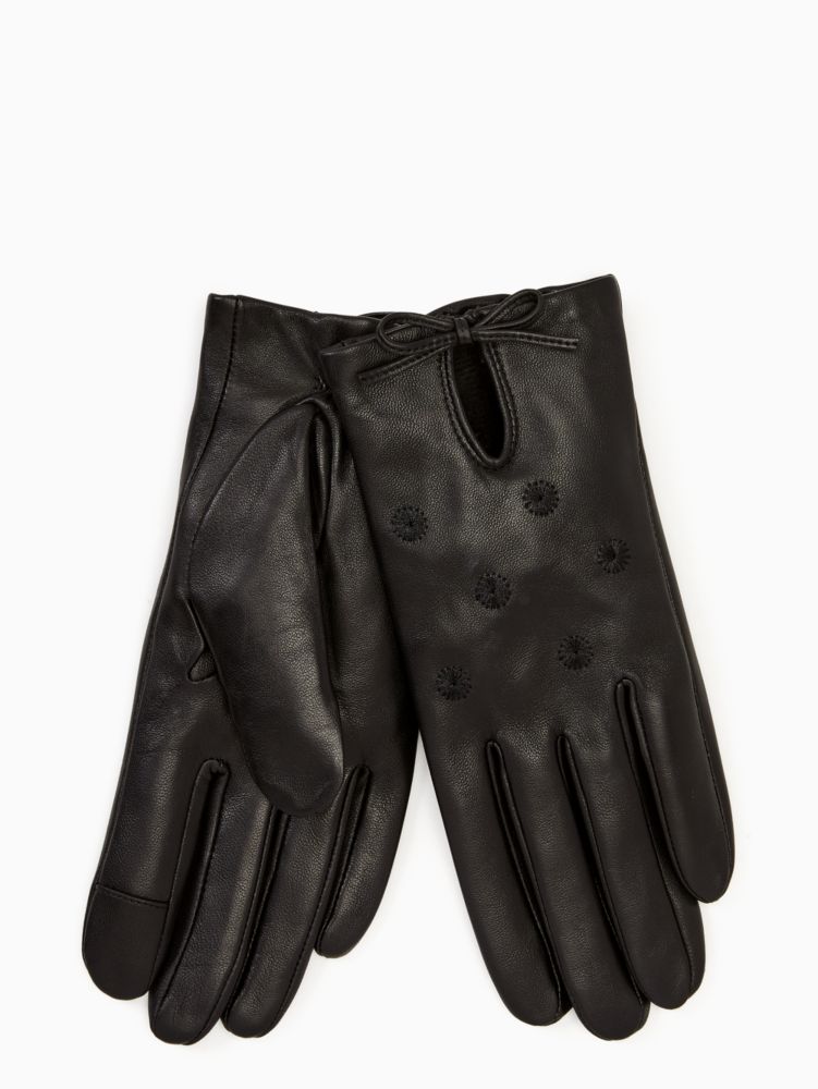 Embroidery Dot Leather Gloves | Kate Spade Surprise