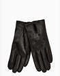 Embroidery Dot Leather Gloves, Black, Product