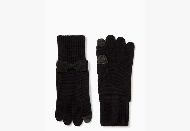 Grosgrain Bow Gloves, Black, Product