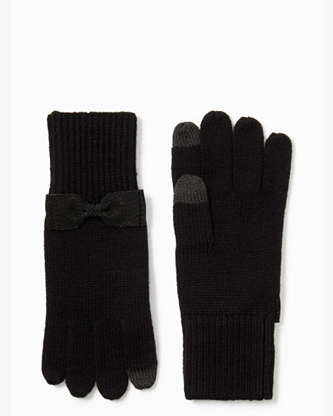 Grosgrain Bow Gloves, Black, ProductTile