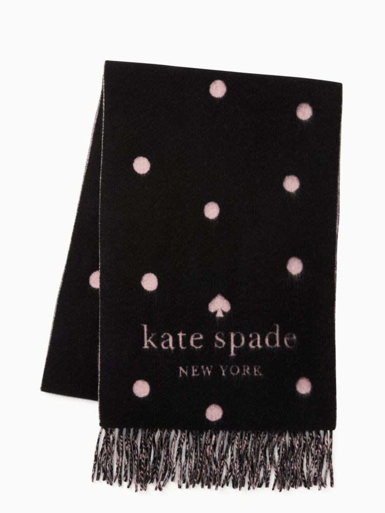 Wool Cashmere Logo Dot Oblong Scarf | Kate Spade Surprise