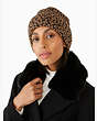 Graphic Leopard Beanie, Natural, Product