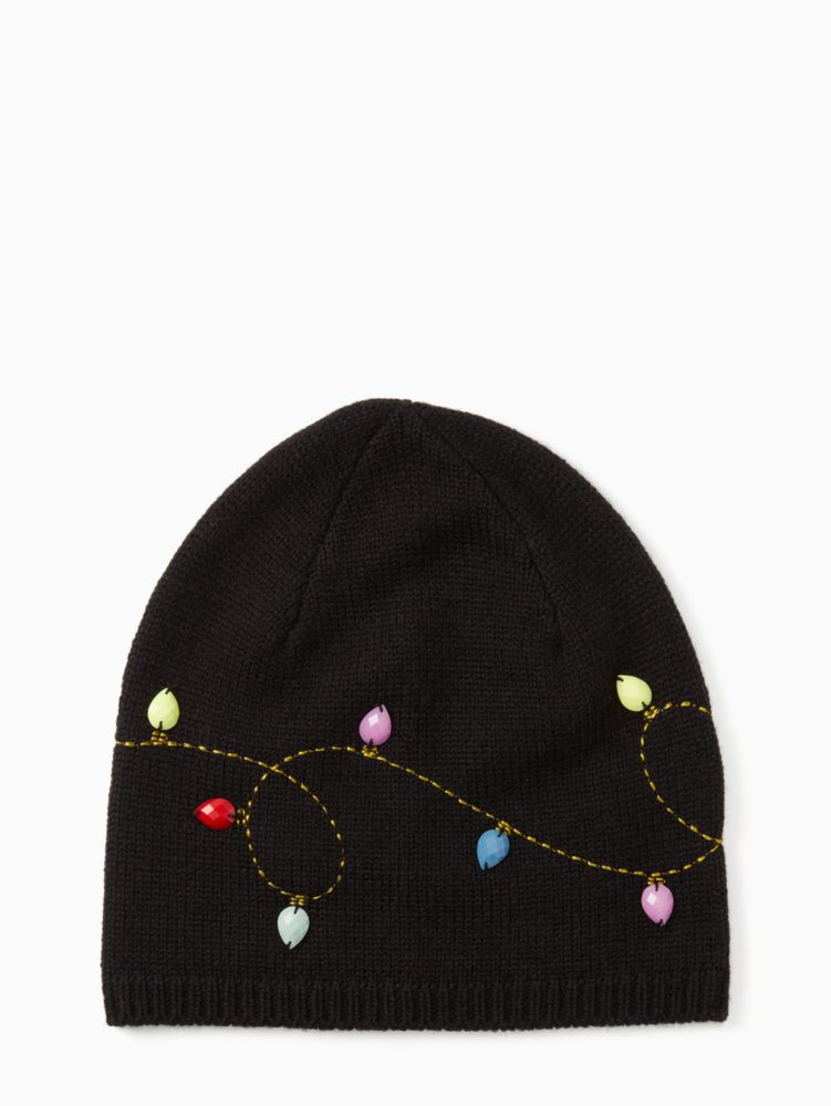 String Light Holiday Beanie, Black, ProductTile
