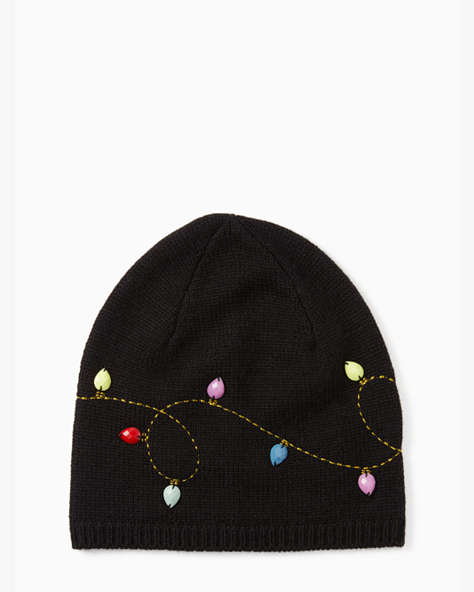 String Light Holiday Beanie, Black, ProductTile