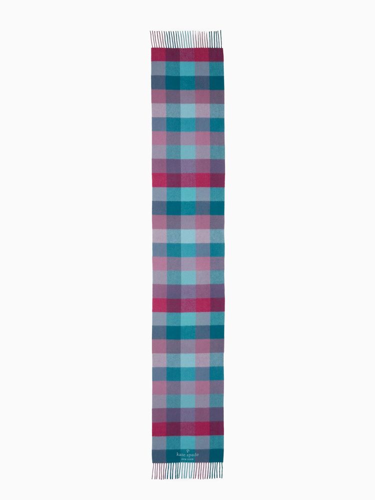 Festive Check Wool Cashmere Oblong Scarf | Kate Spade Surprise