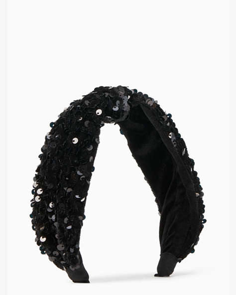 Kate Spade,sequin sinched headband,50%,Black