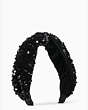 Sequin Sinched Headband, Black, Product