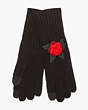 Crochet Rose Tech Gloves, Black, Product