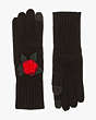 Crochet Rose Tech Gloves, Black, Product