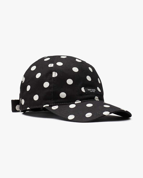 Picture Dot Bow Baseball Cap, Black/Cream, ProductTile
