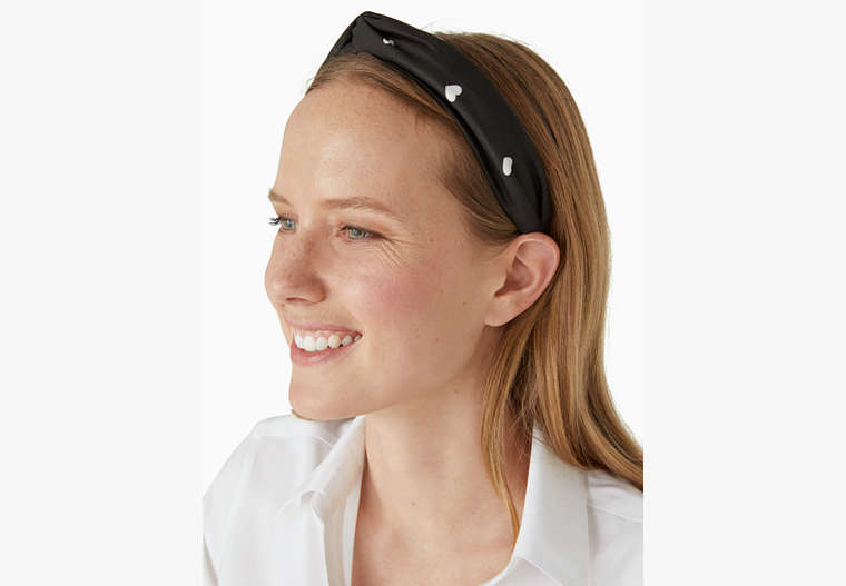 Heart Twisted Headband, Black, Product image number 0